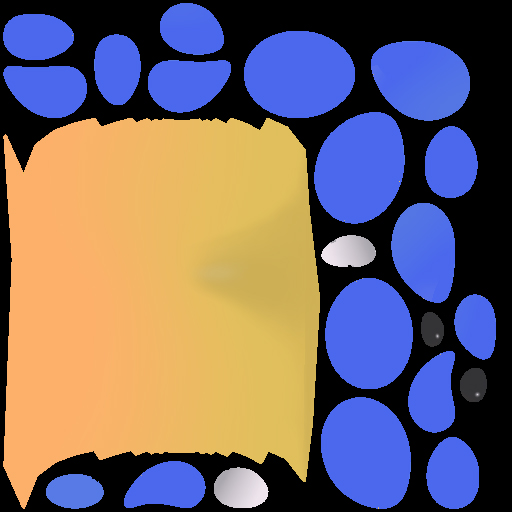 Stylized fish character albedo texture map for game-ready surface color detail