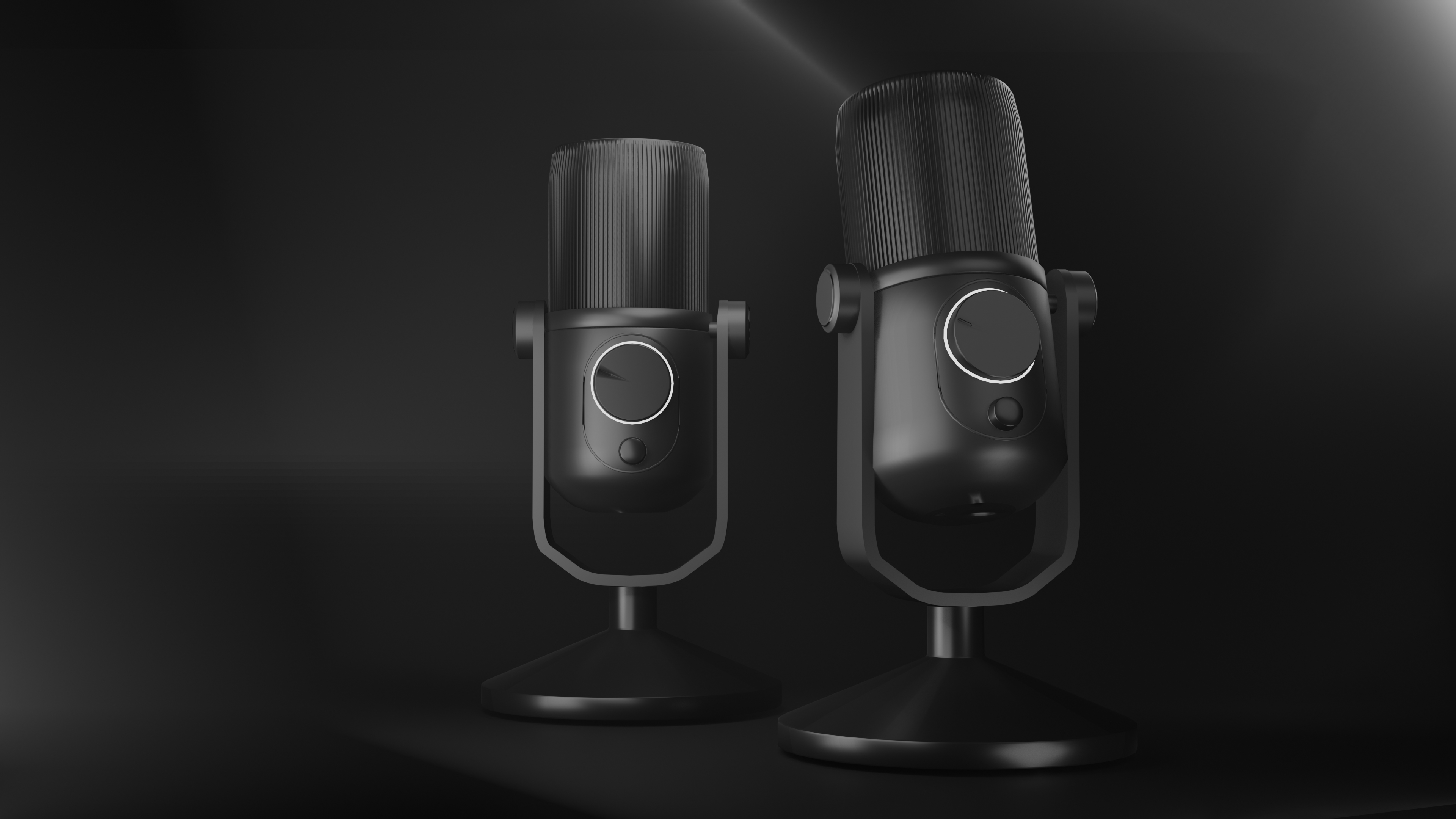 Secondary microphone render highlighting PBR materials and surface detail