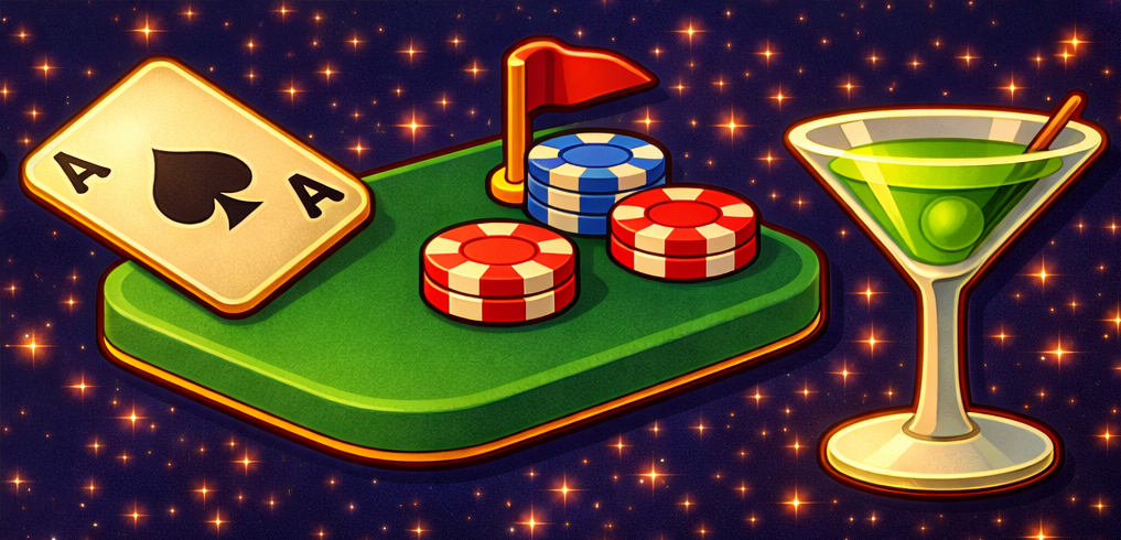 Lucky Fruits card-based UI elements used in slot game presentation screens